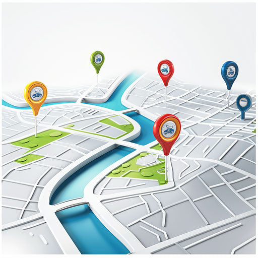 Flat metallic background with realistic roadmap clipart