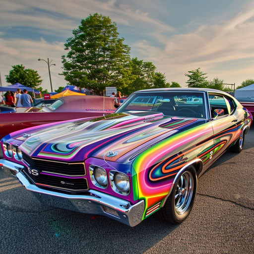 1977 Chevelle with vibrant psychedelic paint from the '70s
