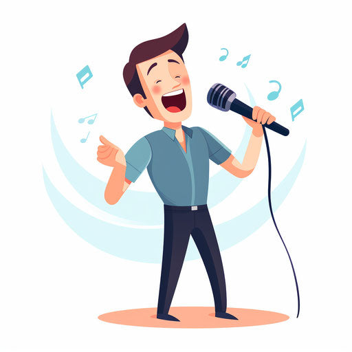 Singing clipart in Minimalist style on white background