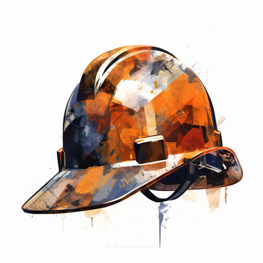 Hard hat clipart in the style of oil painting, on a white background