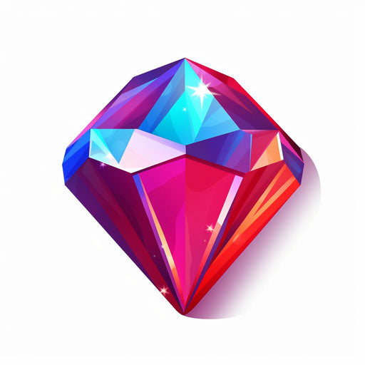 Gem in Minimalist style on white background