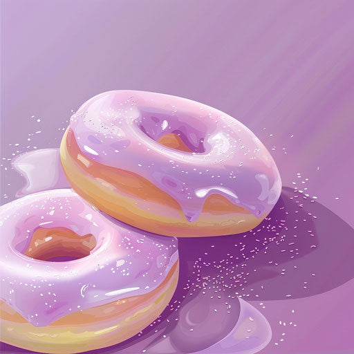 Snack clipart on soft lavender background with realistic touch