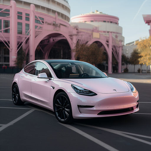 Electric car light pink metallic