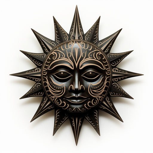 Tribal sun star tattoo for children, Maori-inspired