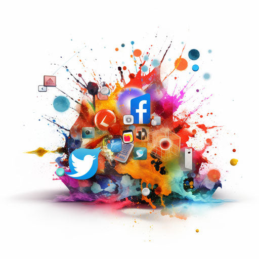 Social media clipart in the style of Impressionistic Art