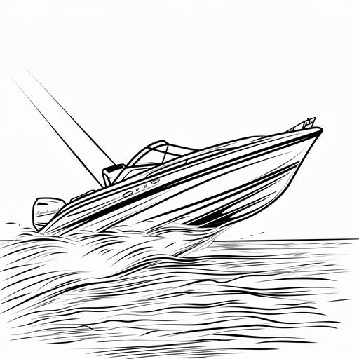 Motorboat speeding across the water