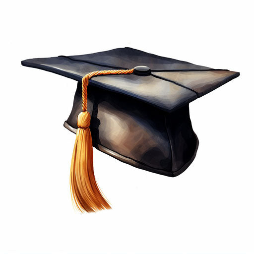 Artistic rendition of a graduation cap in chiaroscuro style