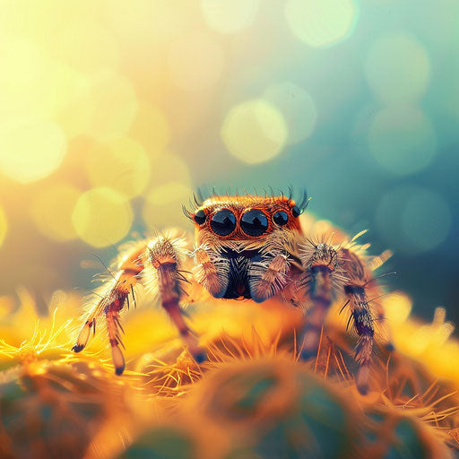 Adorable spider on a sunny morning