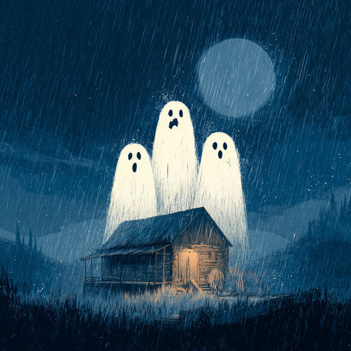Floating White Ghosts in a Dark, Rainy Night