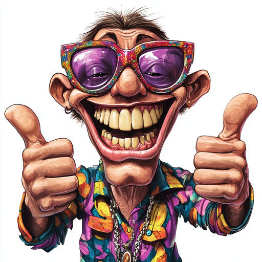 Humorous caricature of a disco clipart with human characteristics