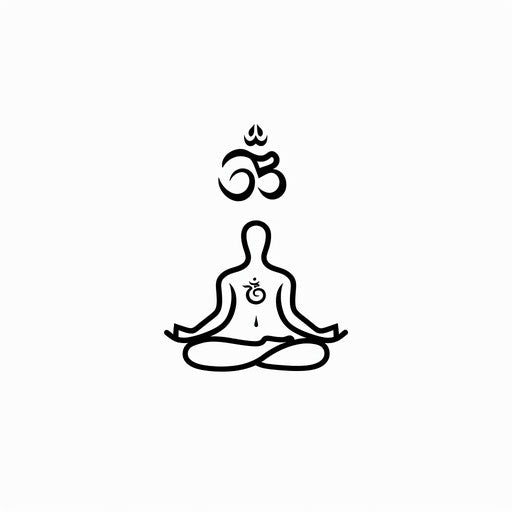 Minimalist yoga pose with om symbol
