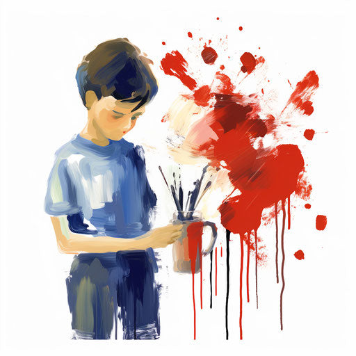 Sorry clipart in the style of Impressionistic Art, on white background