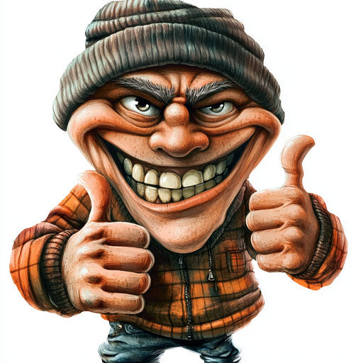 Innovative Thief Caricature Clipart for Educational Tools