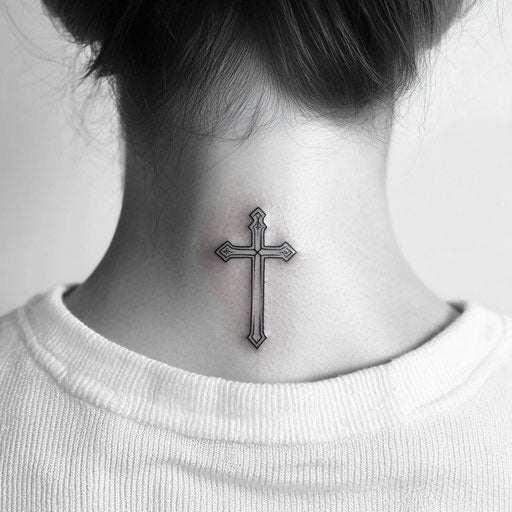 Simple cross with shadow effect on white background