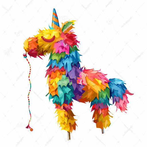 Photo realistic pinata clipart on white background