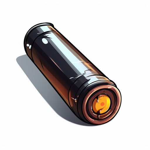 Battery clipart in the style of Chiaroscuro Art, on white background