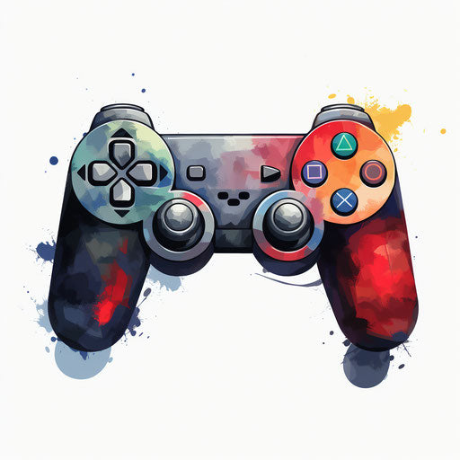 Game controller clipart in the style of Chiaroscuro Art