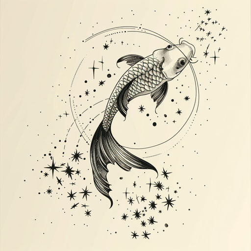 Minimalist and elegant sketch of the Pisces constellation