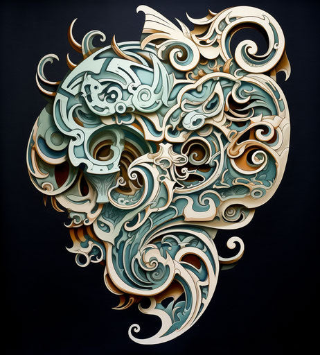 Sea creature tattoo design with intricate Maori art