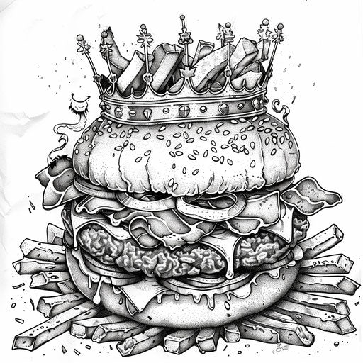 The burger king on his fry throne