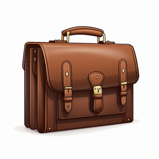 Briefcase in Chiaroscuro Art on white background