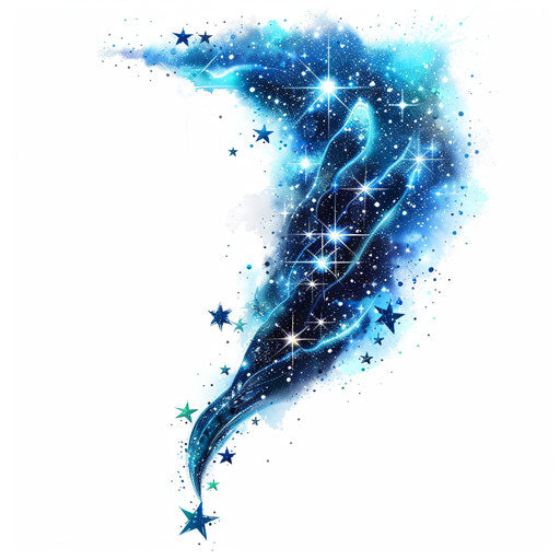 Starry galaxy in midnight blues and silvers