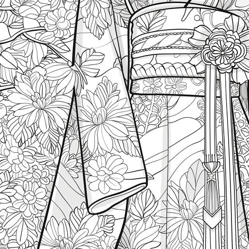 Traditional kimono with intricate floral patterns