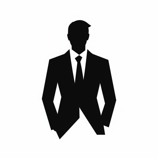 Minimalist style clipart of a suit on white background