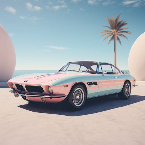 Classic BMW car Pastel colors