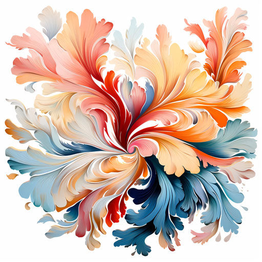 Pattern clipart in the style of Oil painting, on a white background