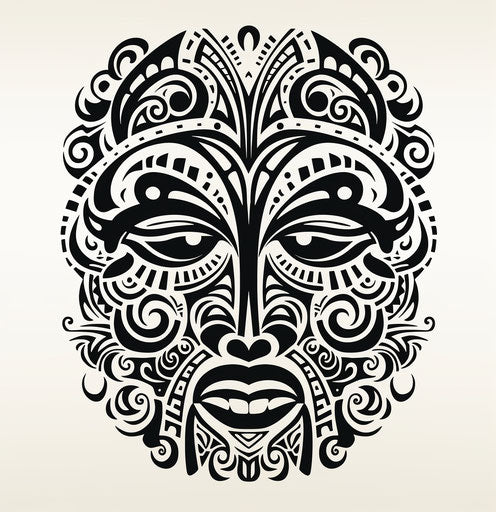 Tribal black drawing on white background, gothic revival style