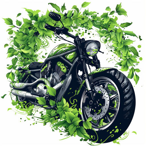 Eco-friendly motorcycle tattoo design
