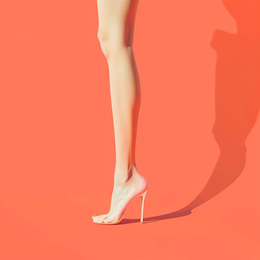 Realistic leg illustration on vibrant turquoise background