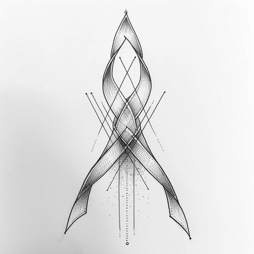 Minimalist ribbon tattoo sketch design