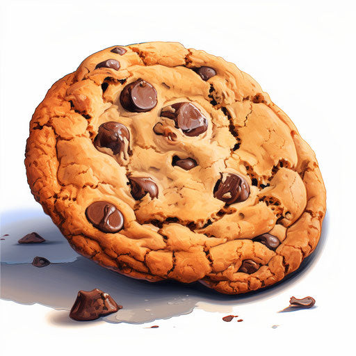 Cookie illustration in the style of oil painting, on white background