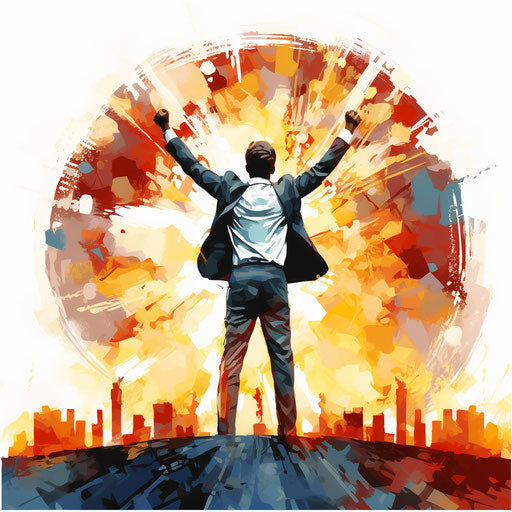 Success in Oil Painting on White Background