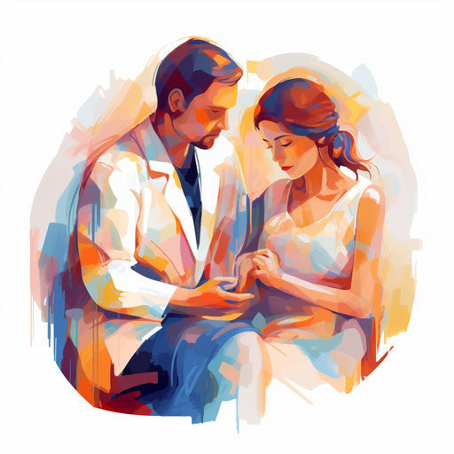 Healthcare clipart in the style of Impressionistic Art, on white background