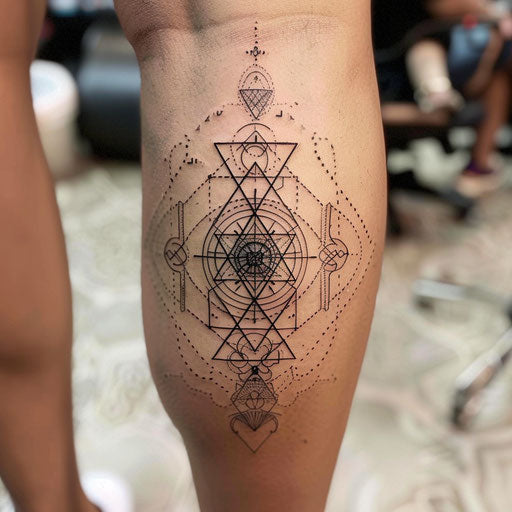 Geometric tattoo inspired by sacred geometry