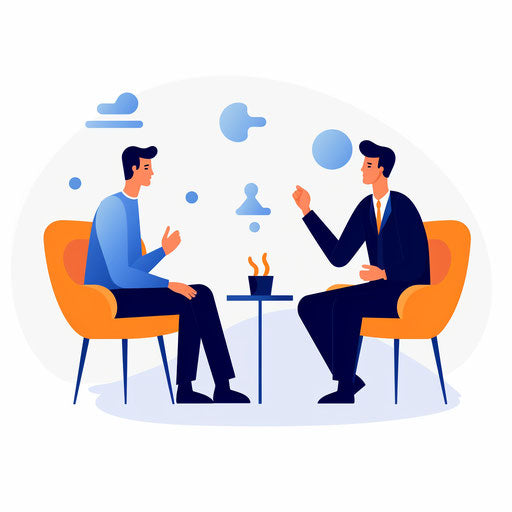Minimalist discussion clipart on a white background