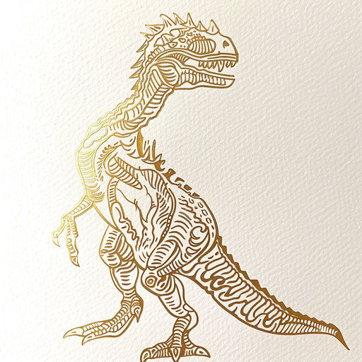 Elegant golden outline of a dinosaur tattoo design