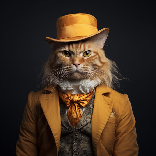 Orange cat disguised as a human