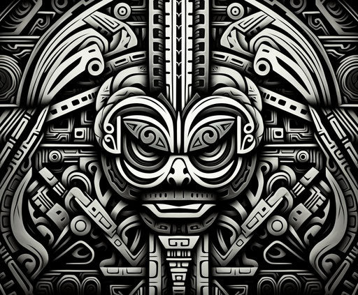 Black and white tribal design