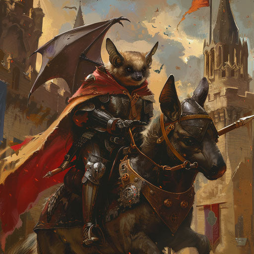 Bat participating in a medieval joust