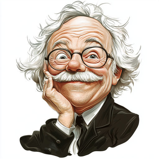 Dynamic William Makepeace Thackeray Caricature Clipart JPG for Digital Media