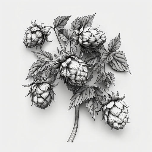 Realistic hops illustration on flat white background