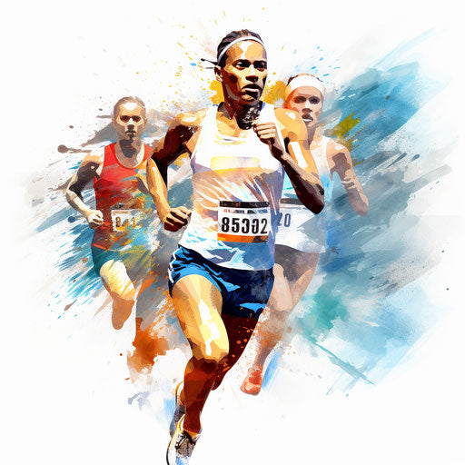 Race clipart in the style of Impressionistic Art, on a white background