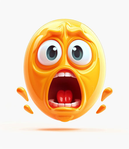 Screaming face emoji, white background 13:15