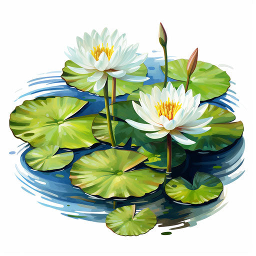 Lily pad in Oil painting style