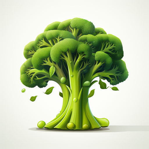 Broccoli illustration in Chiaroscuro art style