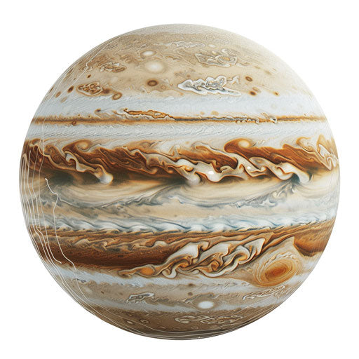 Jupiter clipart in photo realistic style with flat white background